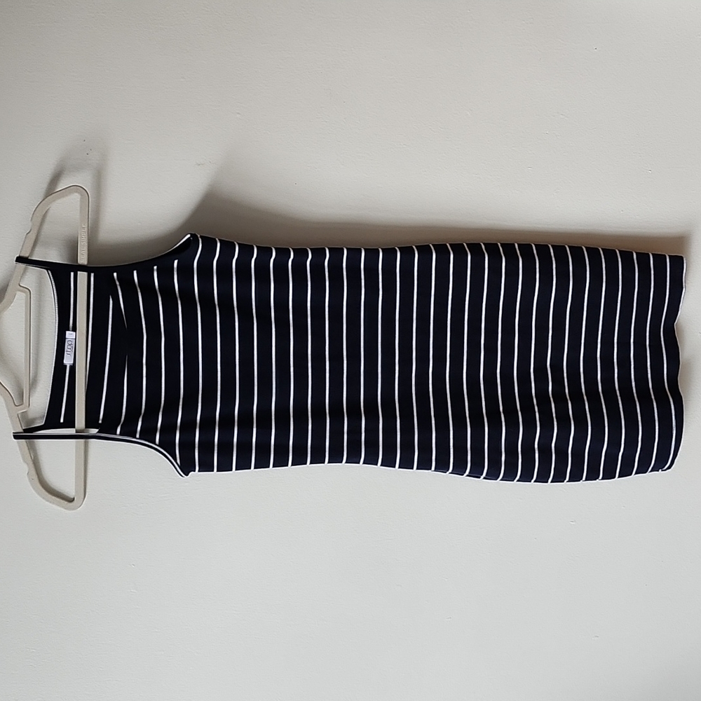 Stop Jeans Dress, Navy Blue with white Stripes, Large